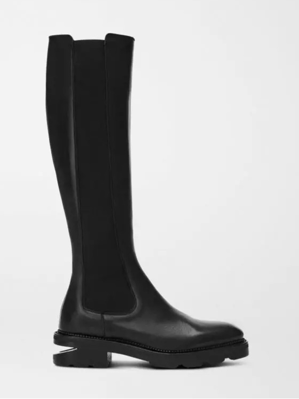Like New! Alexander Wang Andy Knee-High Black Leather Chelsea Riding Boots